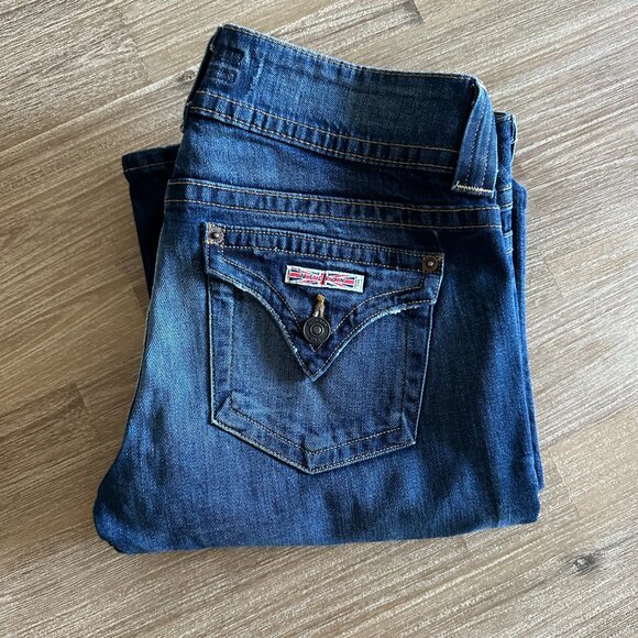Hudson Jeans Flared Low Rise Denim Dark Wash Womens Size 27 - Picture 2 of 8
